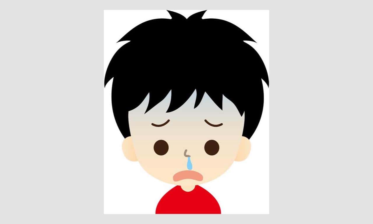 鼻水が出ている。