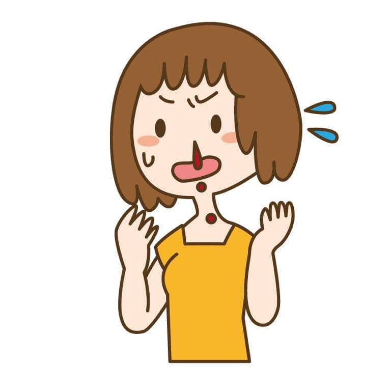 鼻血が出ます。
